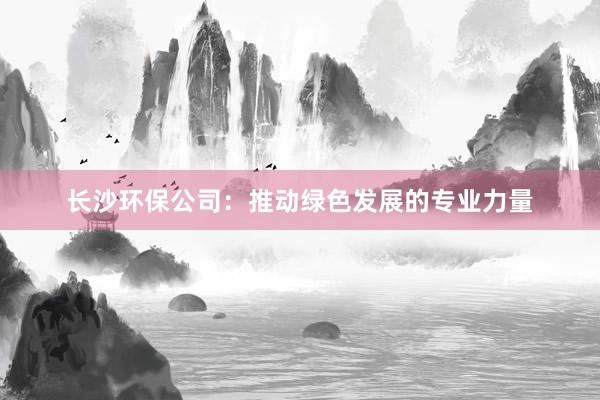 长沙环保公司：推动绿色发展的专业力量